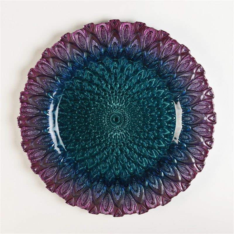 glass charger plate 1 Wholesale Glass Charger Plate PZ-043 - Image 1